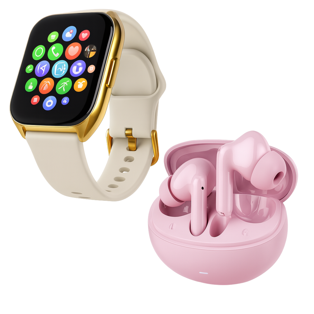 Smartwatch Filwans GTS Mini + Audífonos Inalámbricos G-TIDE L42 Doble Conectividad y Sonido Premium