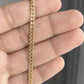 Cadena en Oro amarillo semi-sólida , real de 10 quilates Modelo cubano brillante, clásico para hombre resistente para colgantes y abalorios con cierre de langosta , 2 milímetro de ancho y 20 pulgadas de largo.