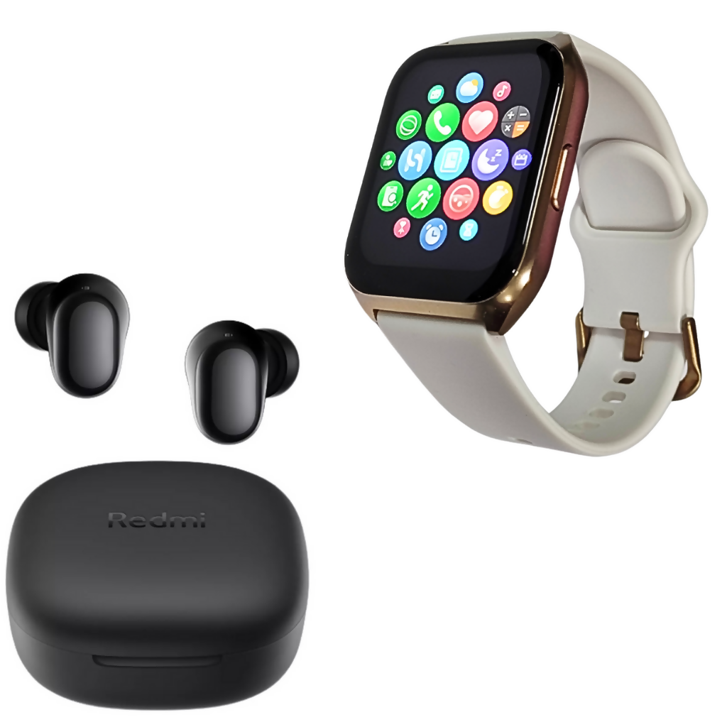 Xiaomi Redmi Buds 6 Play + Filwans Gts Mini Smartwatch.