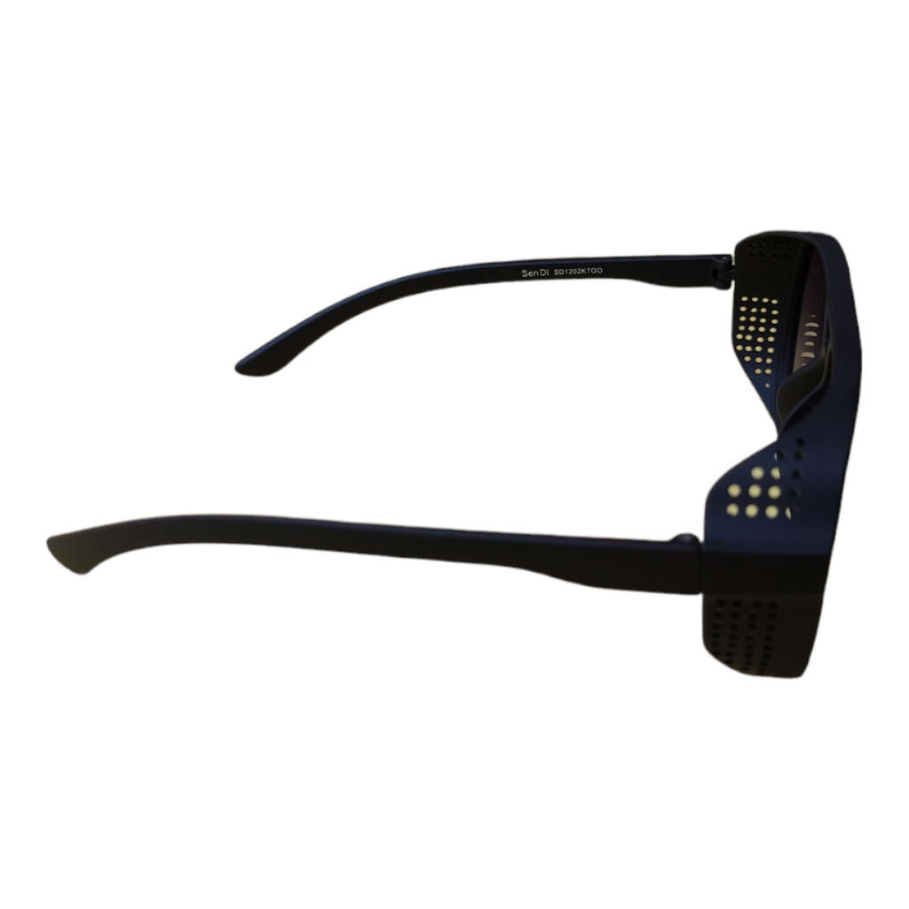Lentes estilo cristal tornasol, con rendijas.