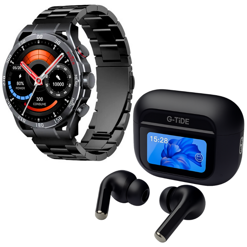 Smartwatch Filwans GTR Negro + Audífonos G-Tide Future Pods Negro