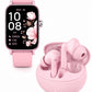 Set Audífonos In-Ear audífonos l42 rosa con smartwatch futurem fm13 rosa inalámbrica con cancelación de ruido