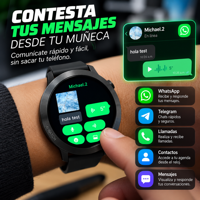 Smartwatch NEURIX AI Watch 3 con ChatGPT, WhatsApp, Llamadas Bluetooth y Funciones Deportivas