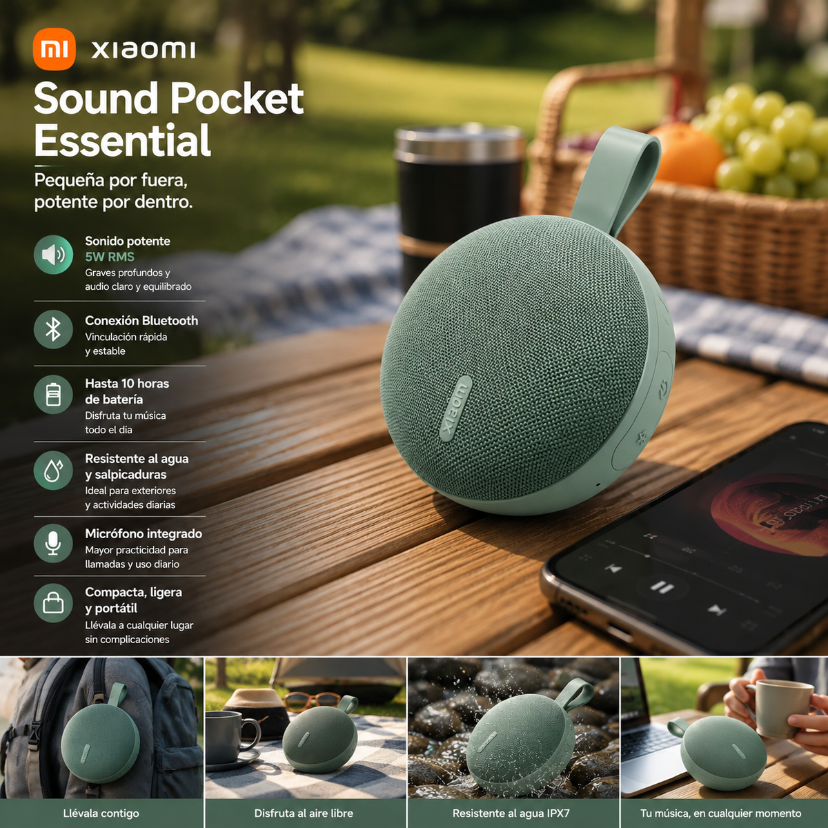HONOR 600e 5G + Audífonos G-Tide Bean 1 + Bocina Xiaomi Sound Pocket Essential