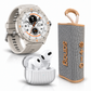 AUDIFONOS G-TIDE H21 (PLATA) + SMARWATCH HONOR CHOICE 2 EPIC AMOLED + BOCINA SANAG M15 (BEIGE)