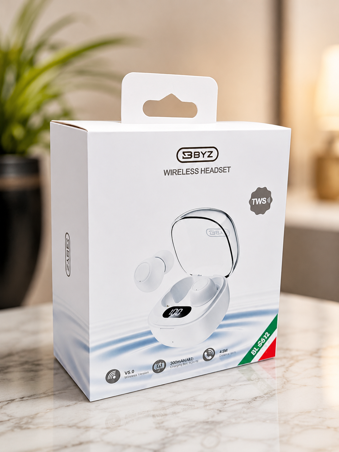 Audífonos Inalámbricos TWS BYZ BL-S615 Blancos con Estuche de Carga