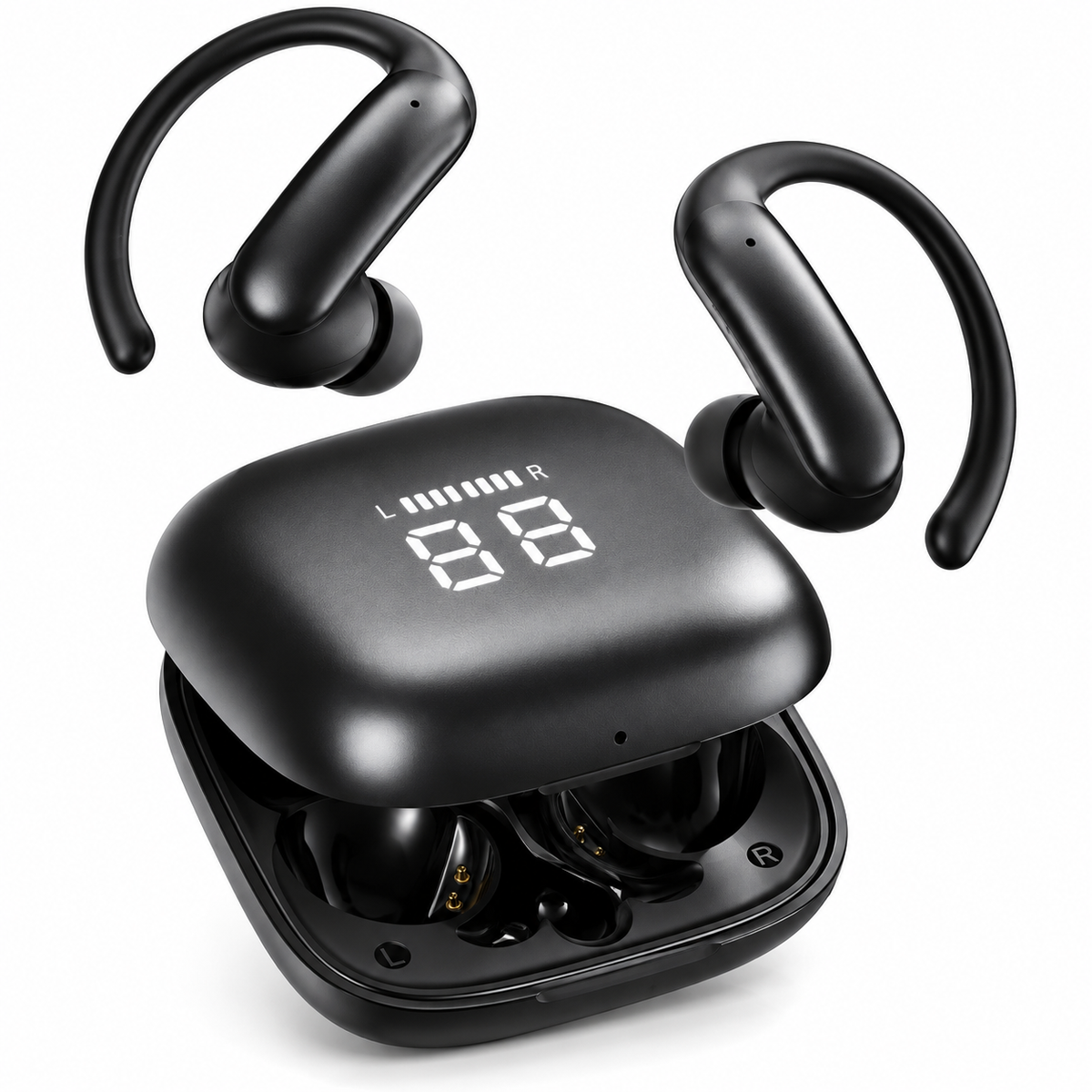 Audífonos Bluetooth Deportivos TECNIQUERO SportLoop M145 Gancho Ergonómico, Sonido Estéreo y Estuche de Carga