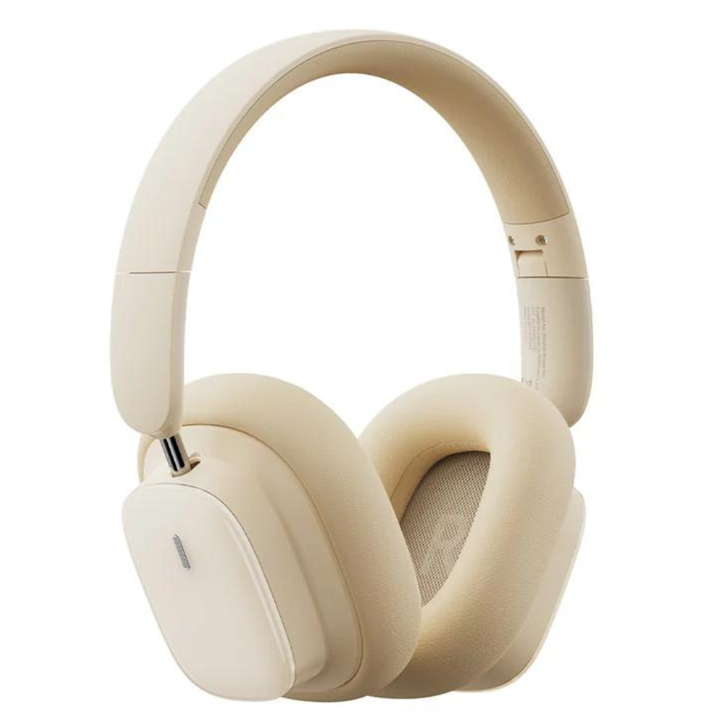 Audífonos Bluetooth Diadema con Hi-res hasta 100 horas de reproducción, Baseus. Beige