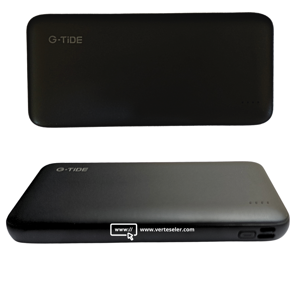 Power bank 10000Mha G-tide p1 con cables de carga multiples.Negro
