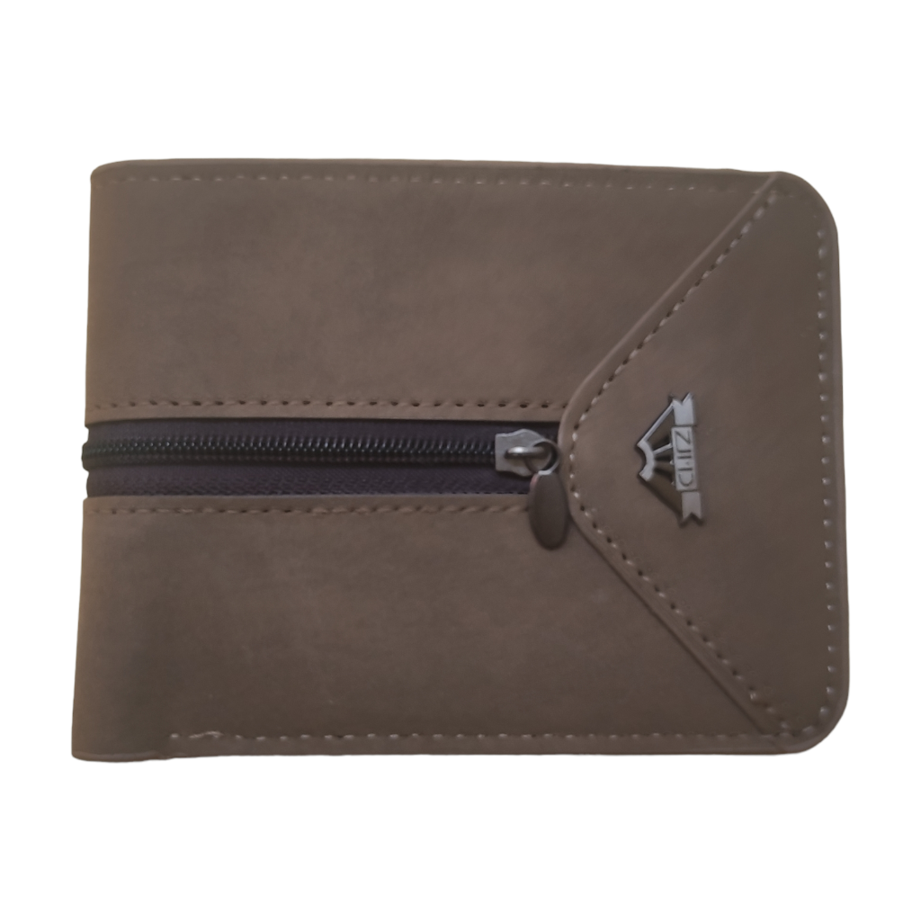 Billetera para caballero, material tipo gamuza. Café