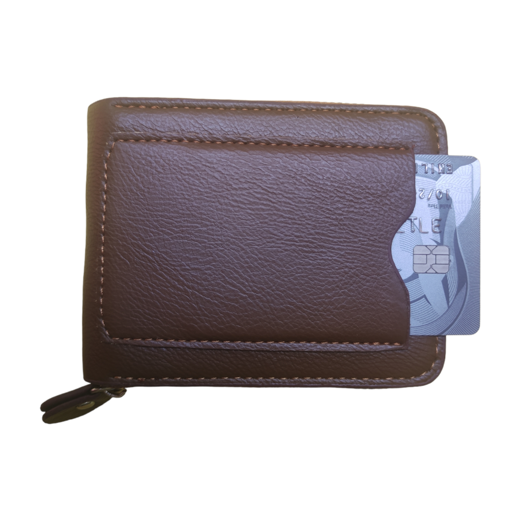 Billetera para caballero con cierre exterior.Cafe