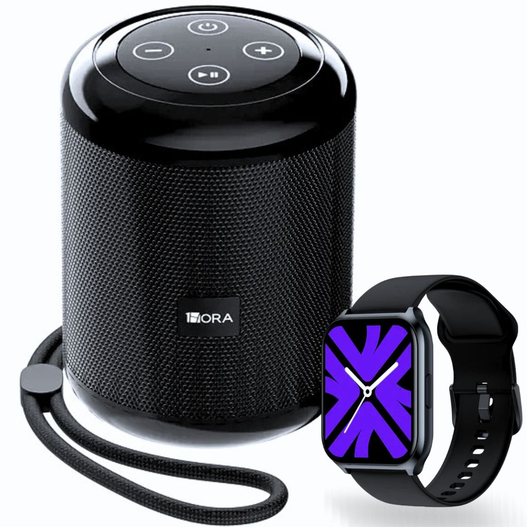 1HORA BOC062 Bocina Subwoofer y Smartwatch Filwans GTS Mini Azul