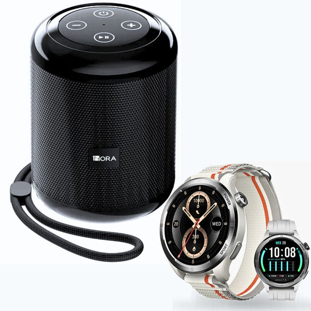 1HORA BOC062 Bocina Subwoofer y Smartwatch Filwans GTR Lite Plata