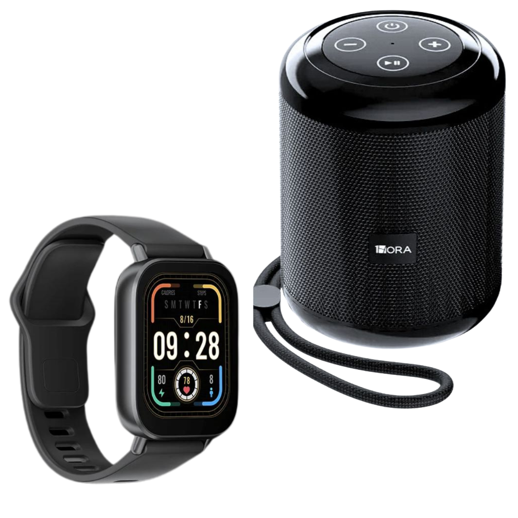 1HORA BOC062 Bocina Subwoofer  y Xiaomi Redmi Watch 5 Active