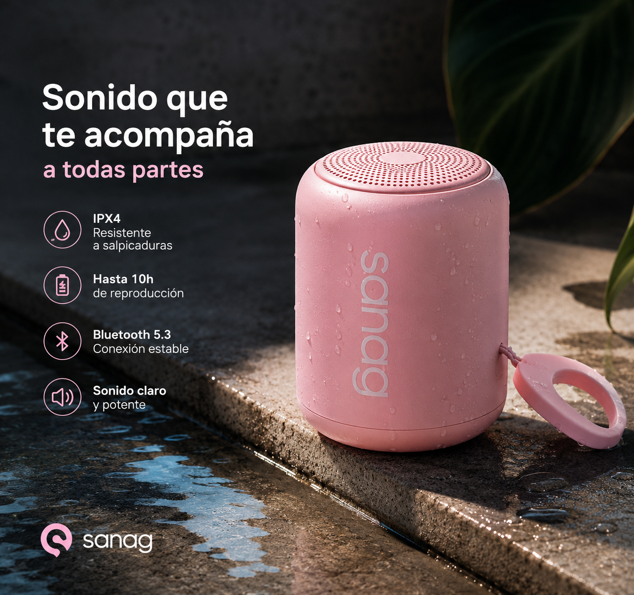 Combo Smartband Xiaomi Redmi 9 Active Rosa + Audífonos G-Tide L42 + Bocina Sanag X6S Bluetooth