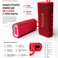 Bocina Portátil Sanag M15 Roja Bluetooth 5.4 con Luces RGB, 10W y Resistente al Agua