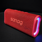 Bocina Portátil Sanag M15 Roja Bluetooth 5.4 con Luces RGB, 10W y Resistente al Agua