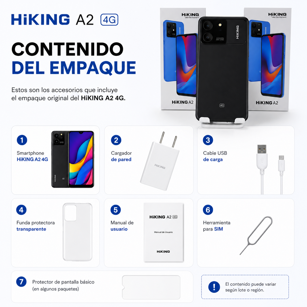 Combo Smartphone HIKING A2 4G + Bocina Bluetooth G-TIDE SV-30 Portátil