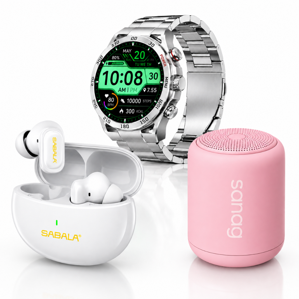 Smartwatch Filwans GTR + Bocina Sanag X6S + Audífonos SABALA ST-765