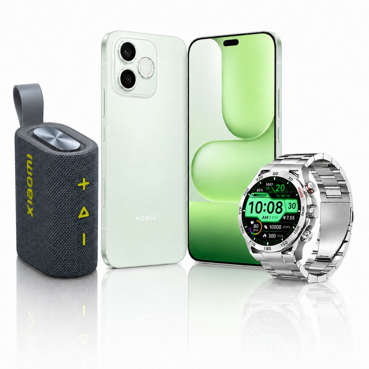 HONOR 600e 5G 8GB/256GB VERDE + Smartwatch Filwans GTR + Bocina Xiaomi Sound Pocket