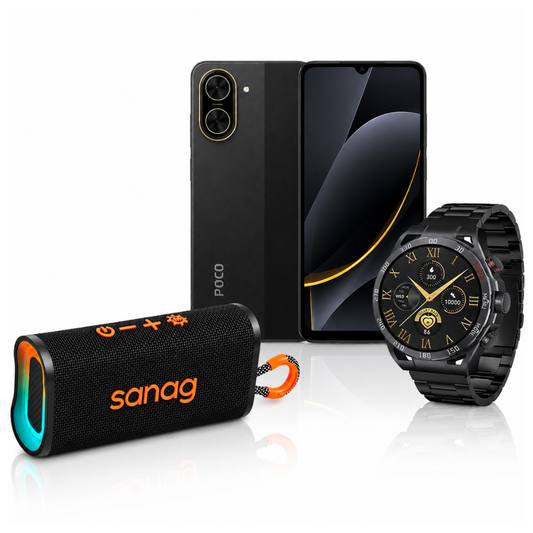 Xiaomi POCO C71 + Bocina Sanag M15 Beige + Smartwatch Filwans GTR