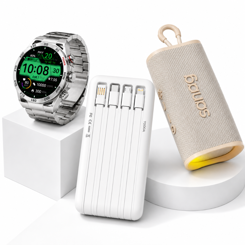 Bocina Sanag M15 + Smartwatch Filwans GTR + Power Bank G‑Tide P1