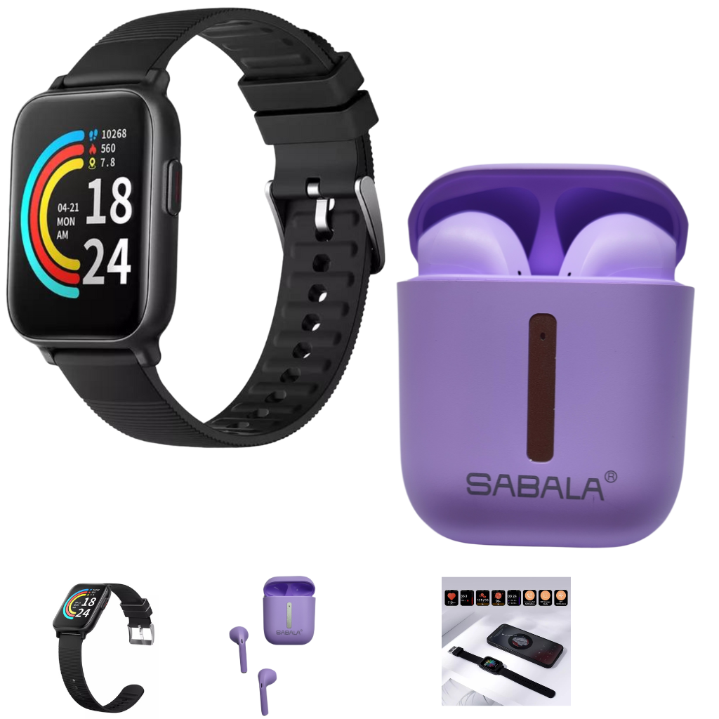 Combo smartband 1more con audífonos bluetooth Sabala ST-58, salud, deporte, música,llamadas.