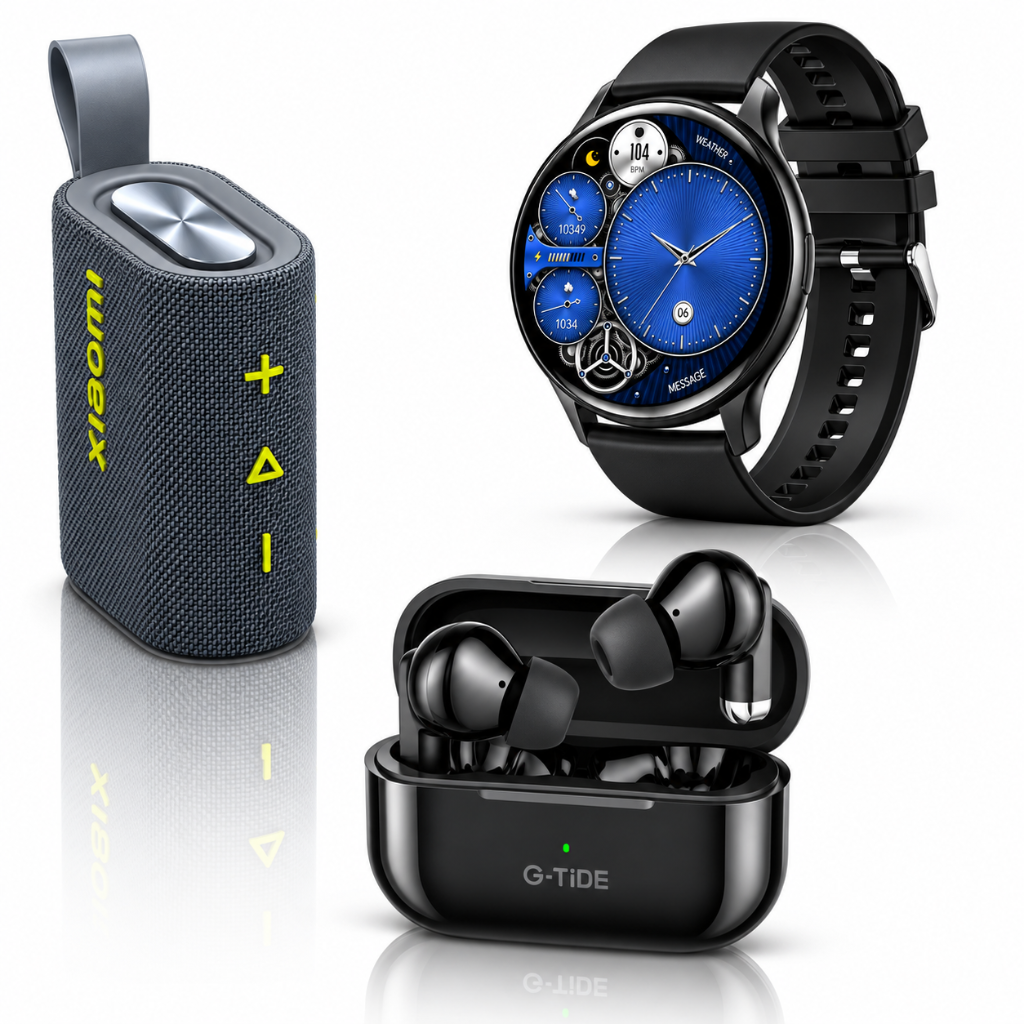 Xiaomi Sound Pocket + Smartwatch G-Tide R5 + Audífonos G-Tide L22