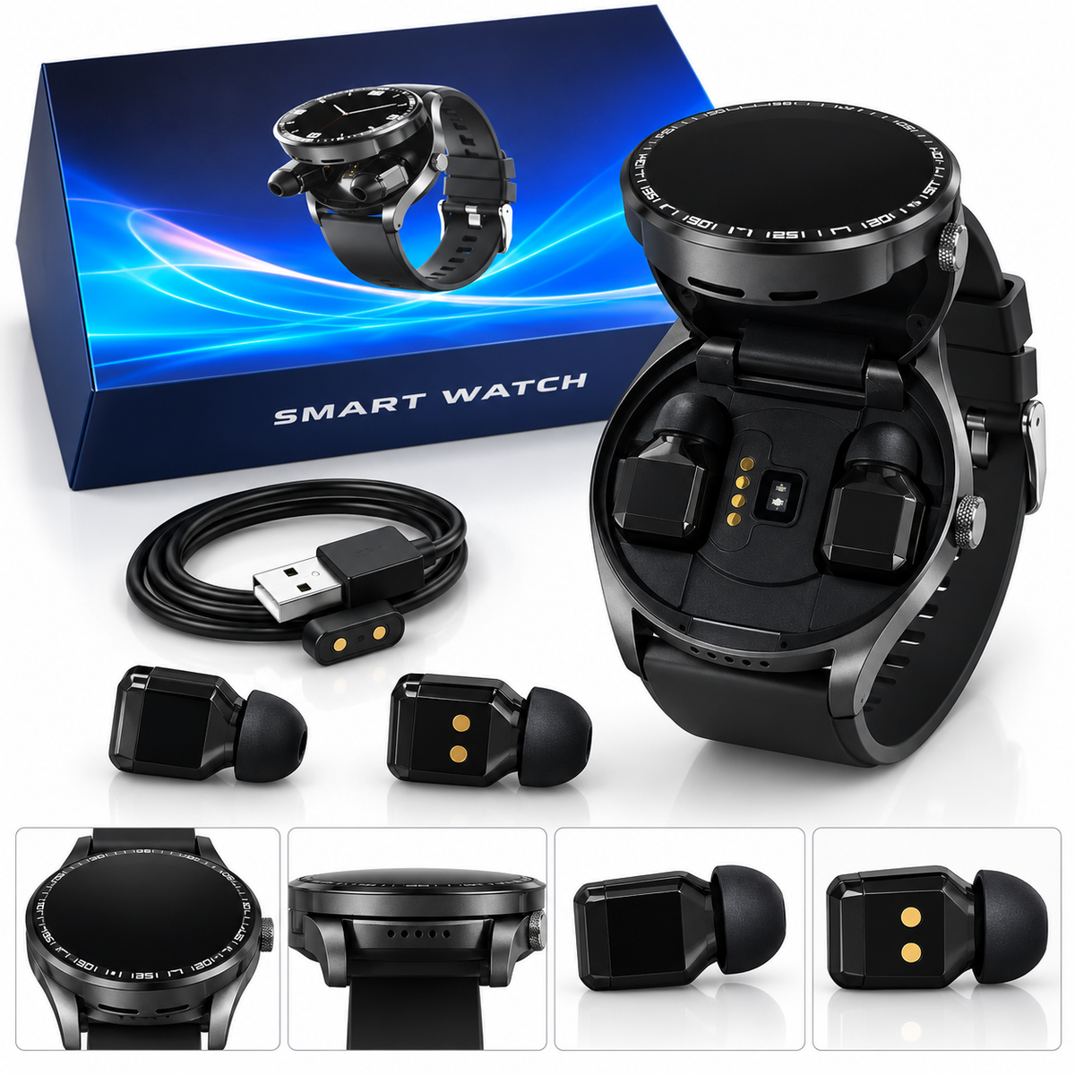 Smartwatch 2 en 1 con Audífonos Bluetooth Integrados