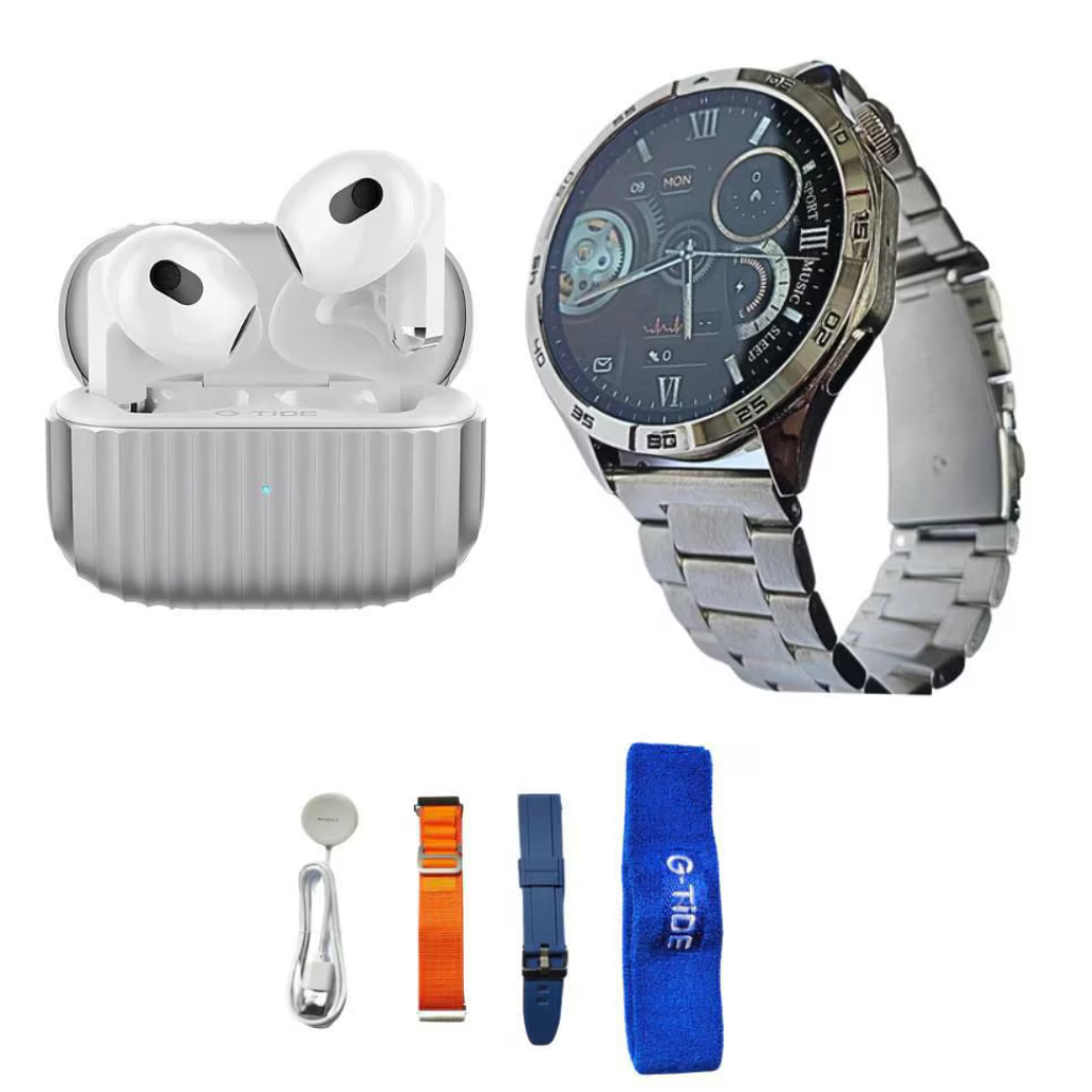 Reloj Smartwatch G Tide Power Con Audífonos Bluetooth Metal