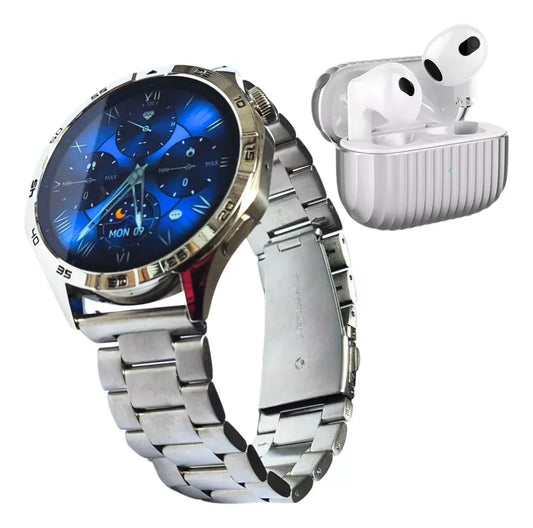 Reloj Smartwatch G Tide Power Con Audífonos Bluetooth Metal