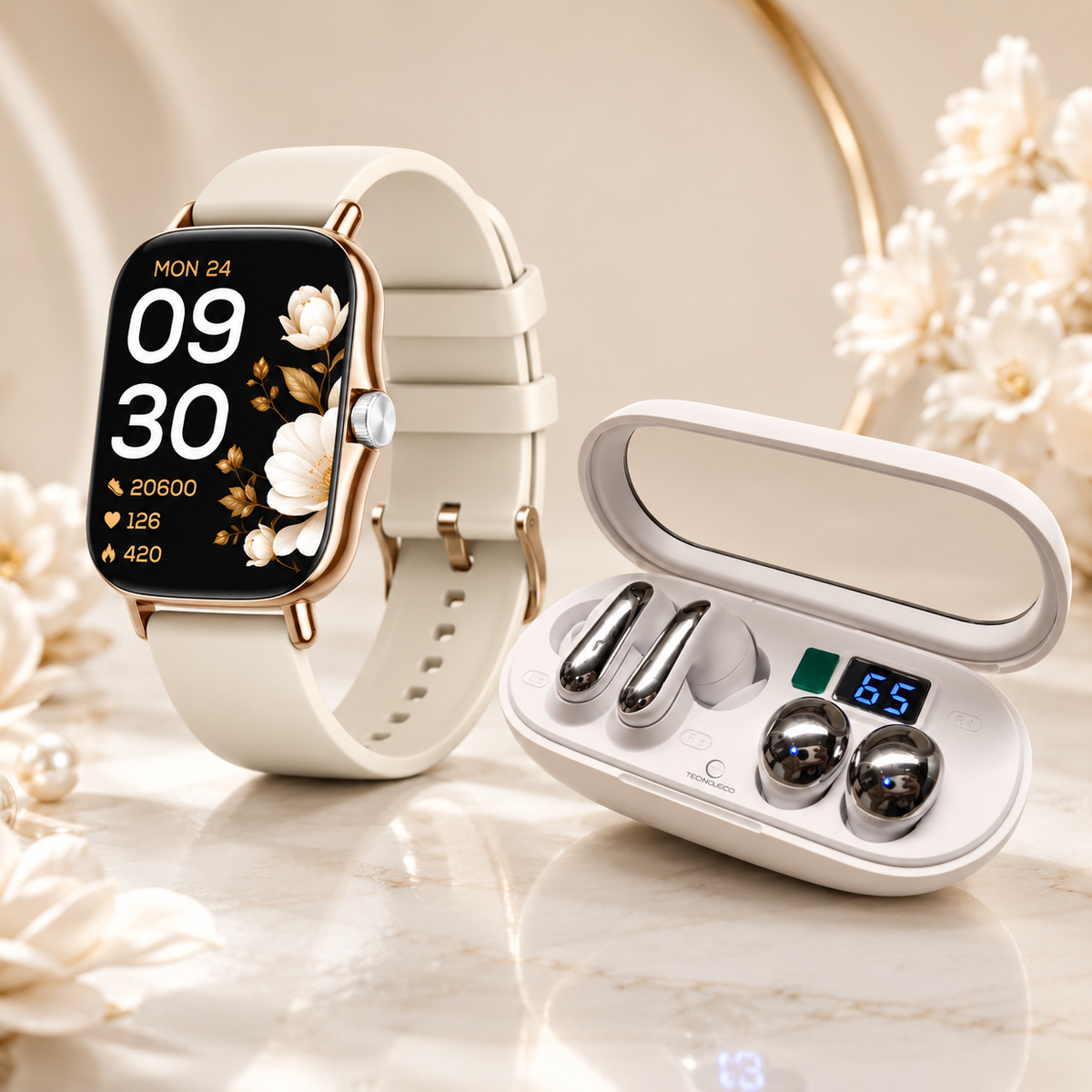Combo Smartwatch Futurem FM13 + Audífonos 2 en 1 HH More T55 Pro & Mini