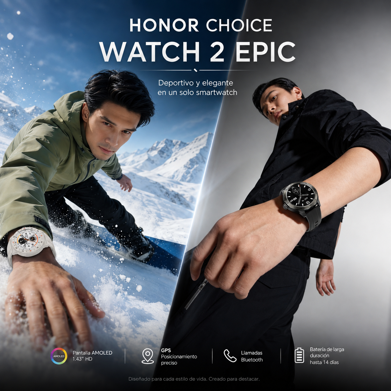 Smartwatch HONOR CHOICE Watch 2 Epic AMOLED con GPS, Llamadas Bluetooth y 5ATM
