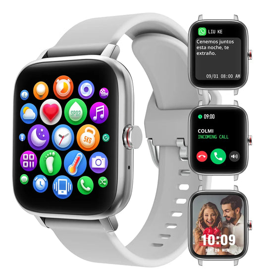 Smartwatch Colmi P8 Max Plateado – Reloj Inteligente Unisex con Llamadas, Salud y Estilo Deportivo