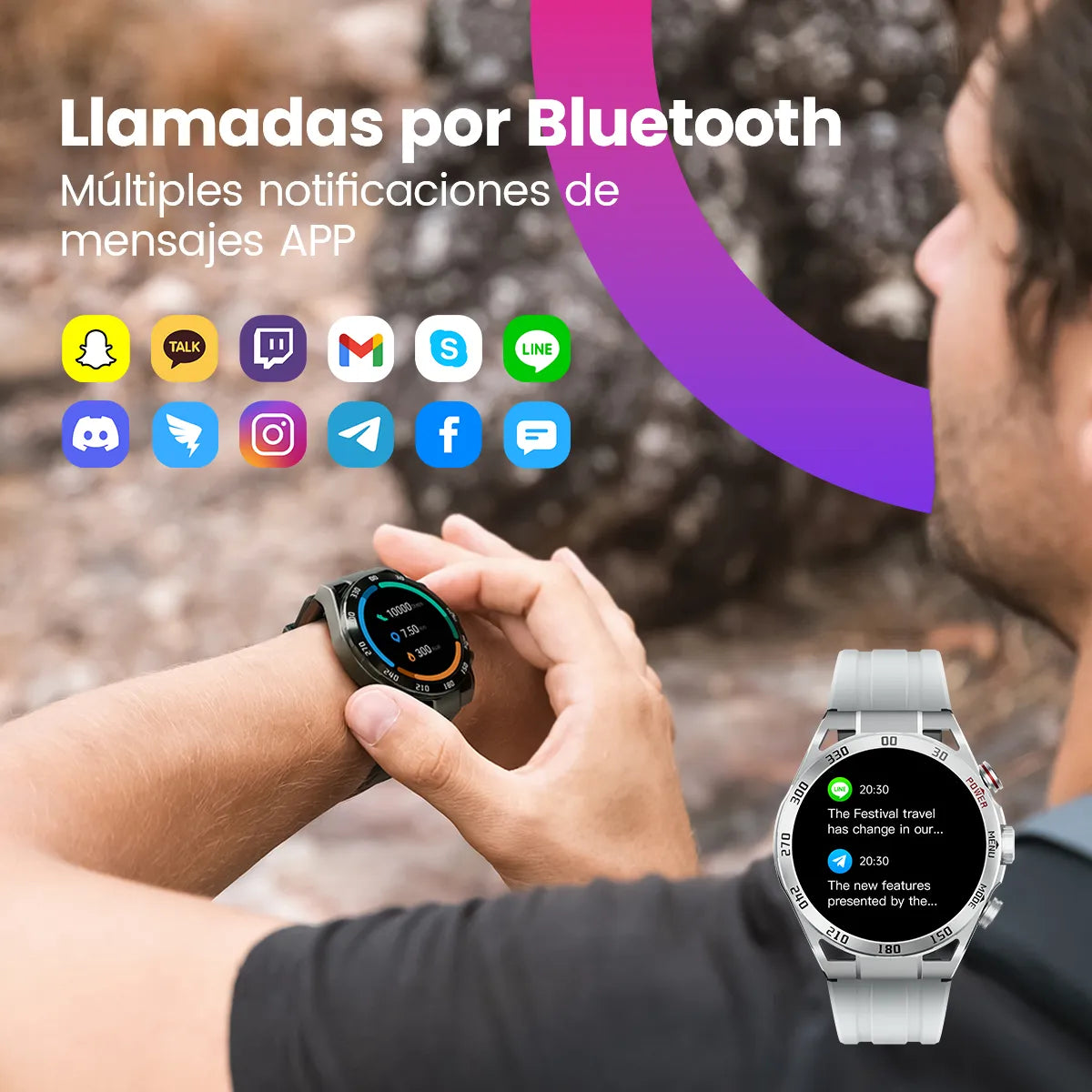 Smartwatch Reloj Filwans Gtr Bluetooth Llamada 1.43 Amoled,llamadas, notificaciones
