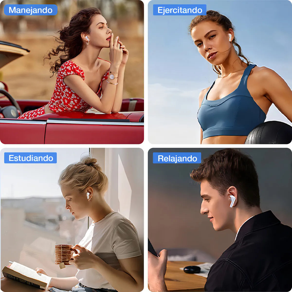 Audífonos In-ear Inalámbricos Bluetooth 1hora Aut207 Auriculares Inalambricos Bluetooth 5.3 Blanco