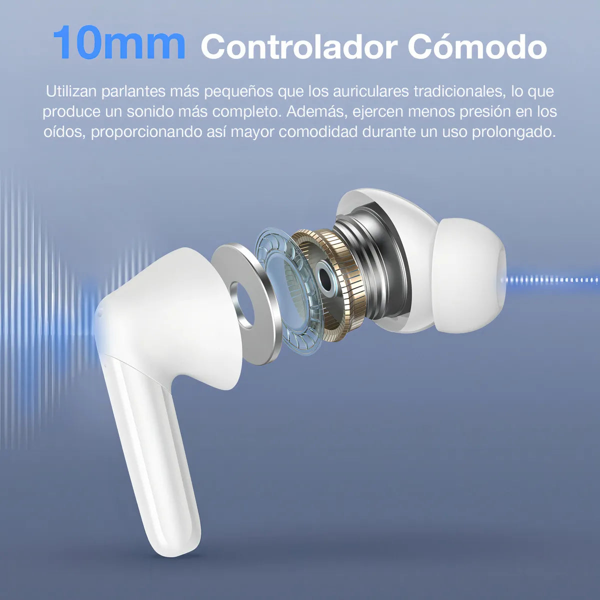 Audífonos In-ear Inalámbricos Bluetooth 1hora Aut207 Auriculares Inalambricos Bluetooth 5.3 Blanco