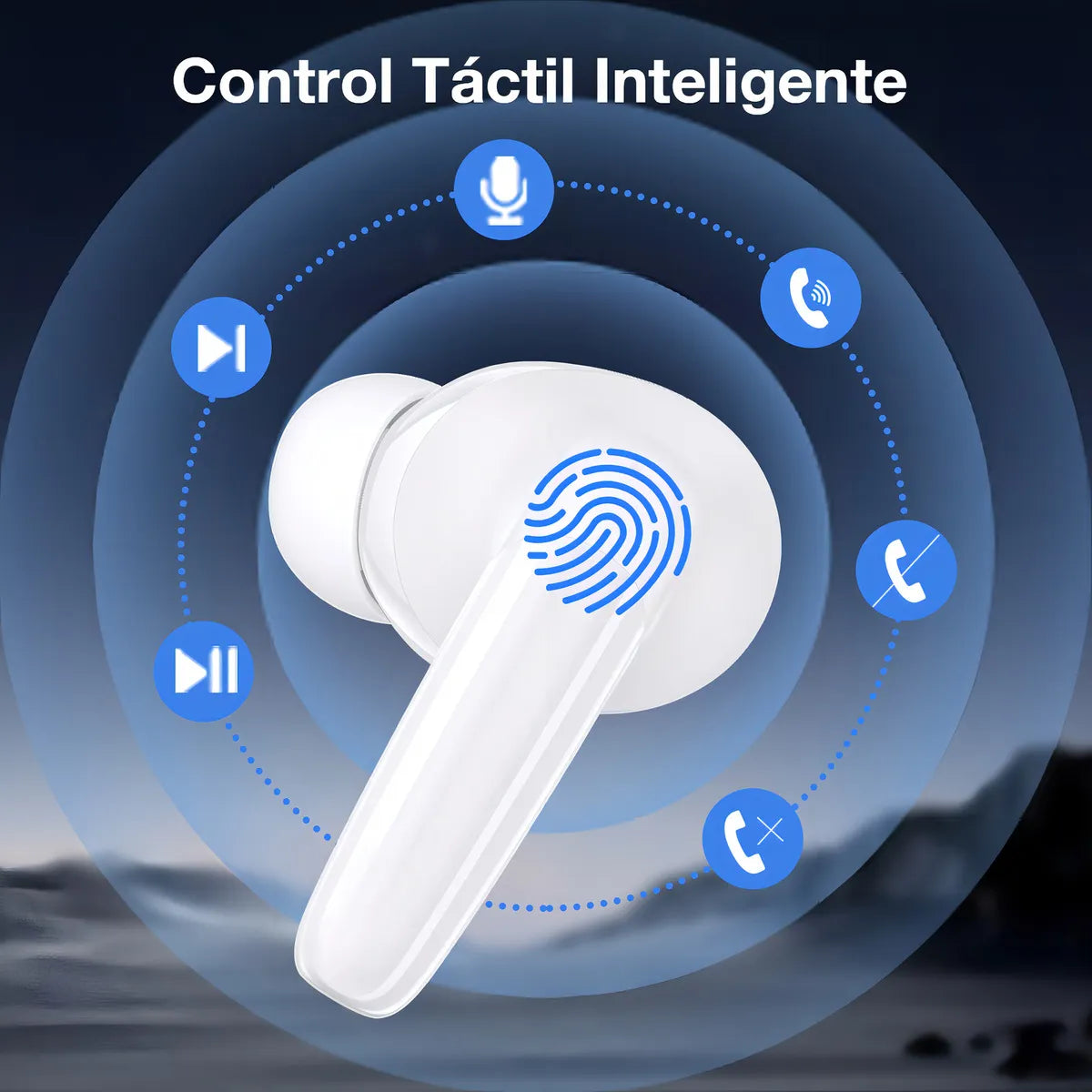 Audífonos In-ear Inalámbricos Bluetooth 1hora Aut207 Auriculares Inalambricos Bluetooth 5.3 Blanco
