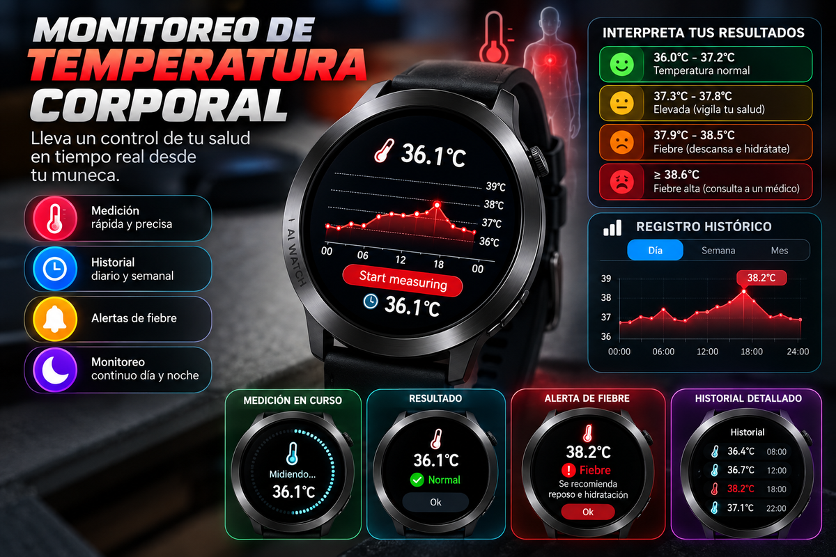 Smartwatch NEURIX AI Watch 3 con ChatGPT, WhatsApp, Llamadas Bluetooth y Funciones Deportivas