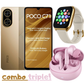 Combo Triple Xiaomi Poco C71 4+128GB Dorado + Audífonos G-Tide L42 Rosa + Smartwatch Filwans GTS Mini Dorado – Súper Oferta