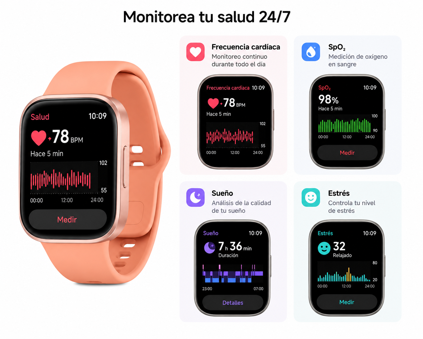 Xiaomi Redmi Watch 6 Active Naranja AMOLED + Llamadas Bluetooth