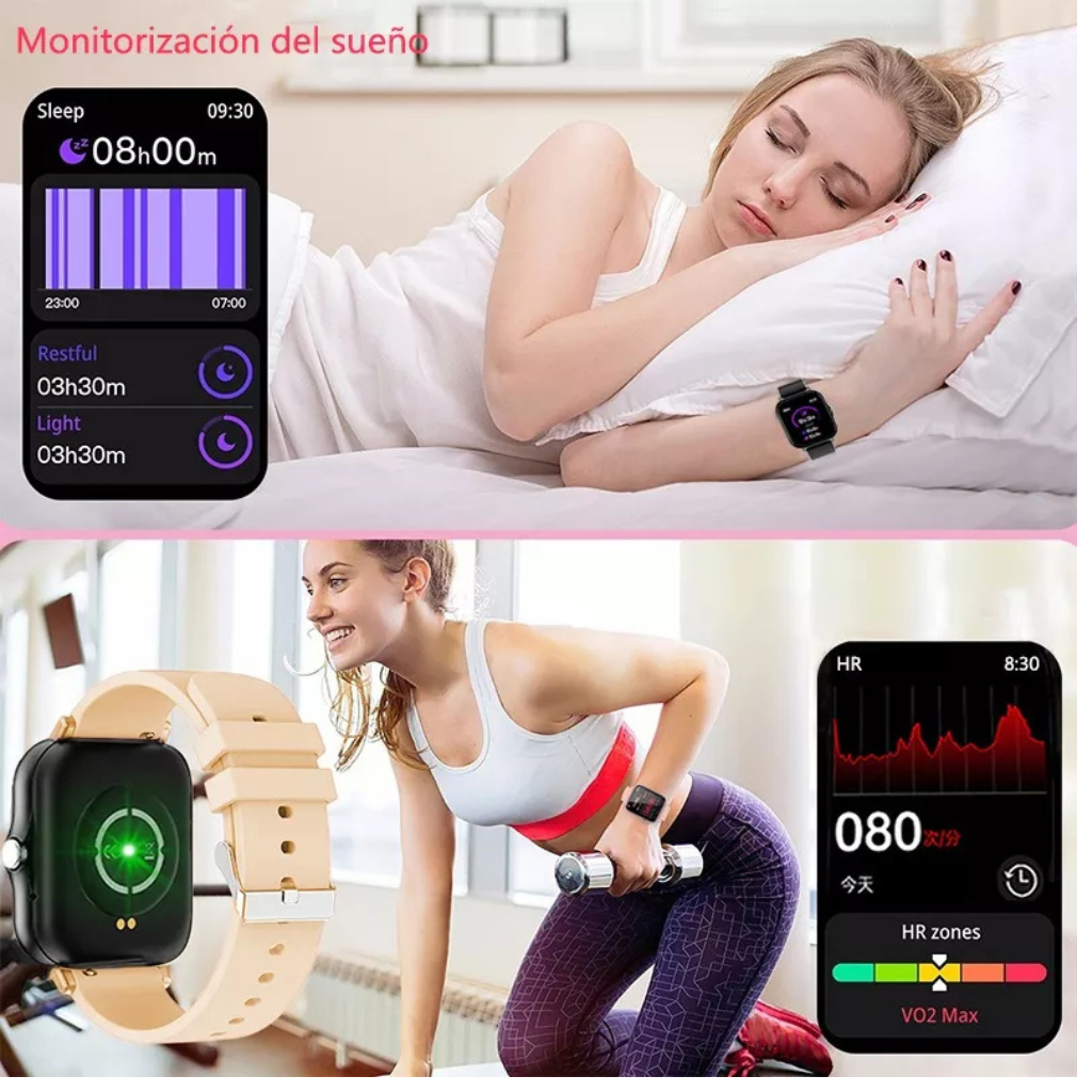 Smartwatch Reloj Inteligente Mujer Y13 DORADO metal.Llamadas Bluetooth, Rastreador de Actividad,Deportes, Notificasiones)