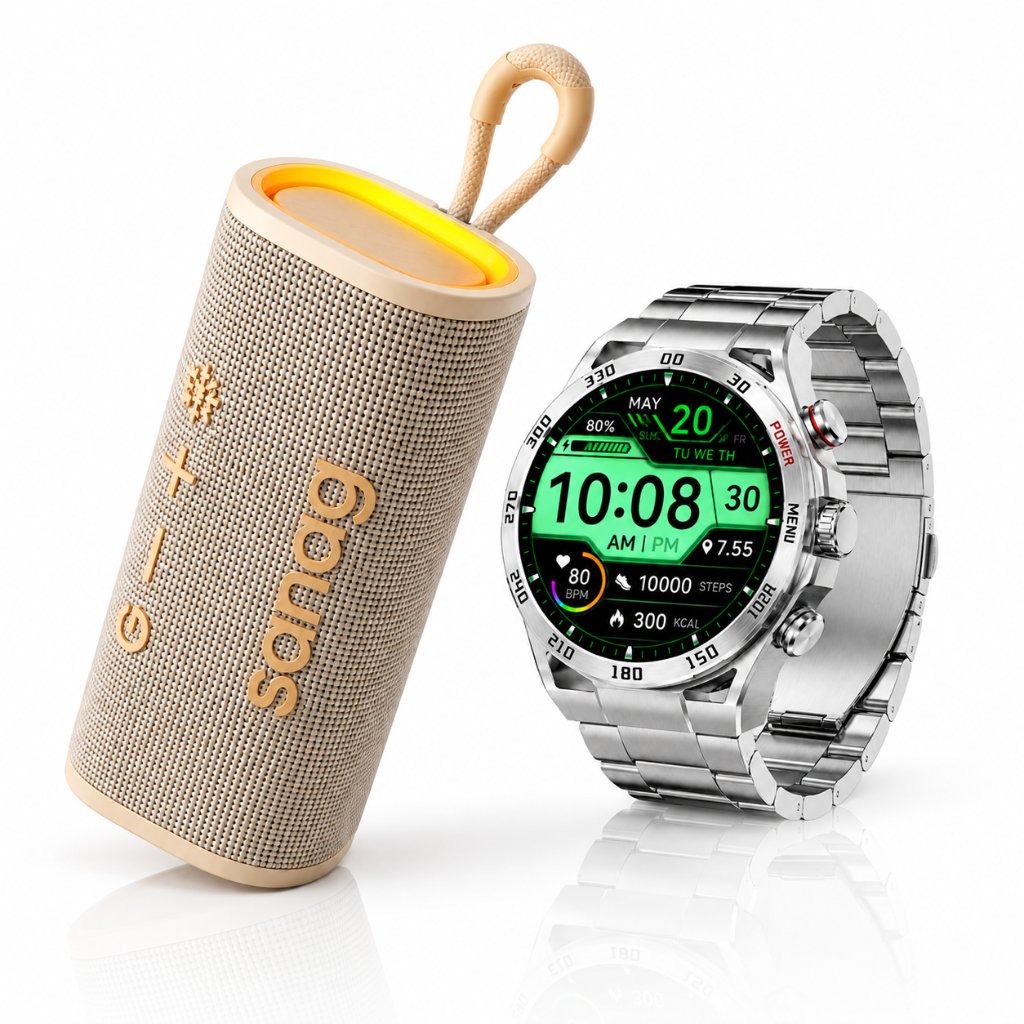 Smartwatch Filwans GTR + Bocina Bluetooth Sanag M15: estilo y música para tu día a día