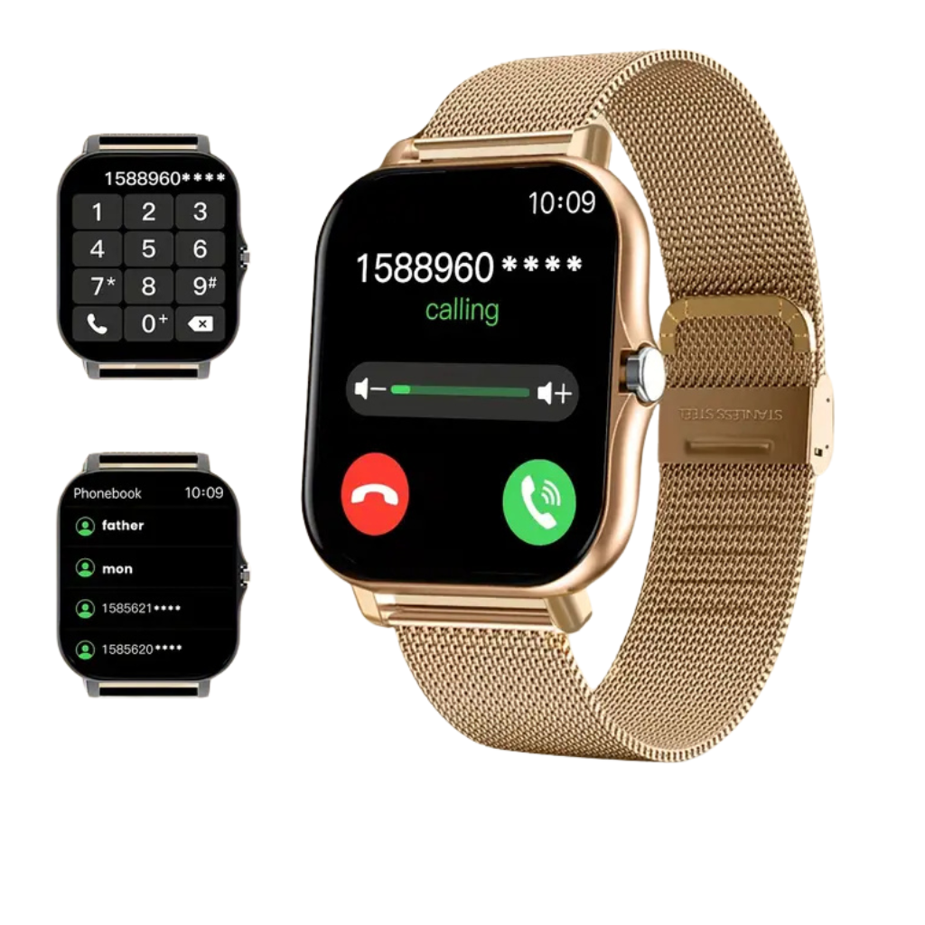 Smartwatch Reloj Inteligente Mujer Y13 DORADO metal.Llamadas Bluetooth, Rastreador de Actividad,Deportes, Notificasiones)