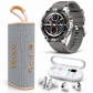 SMARTWACTH G-TIDE R6 PRO (GRIS) + BOCINA SANAG M15 (BEIGE) +  AUDIFONOS HH MORE T-55 (PLATA)