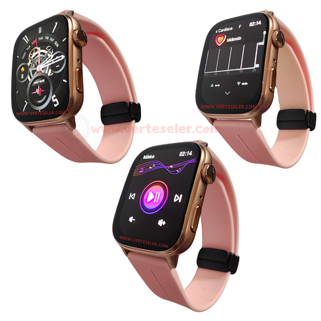 G-Tide S6 Pro Smartwatch – Innovación, llamada, notificaciones, correas metálicas,deportes,salud.Dorado.