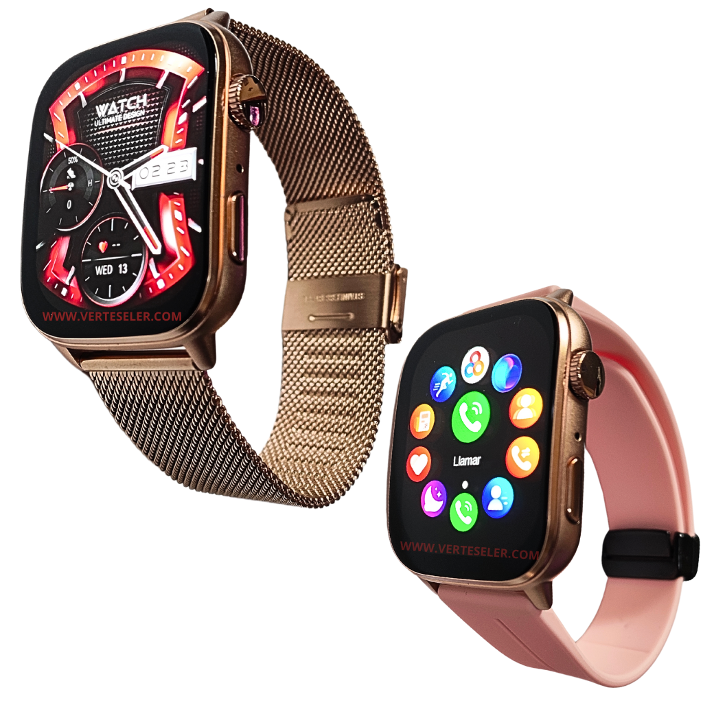 G-Tide S6 Pro Smartwatch – Innovación, llamada, notificaciones, correas metálicas,deportes,salud.Dorado.