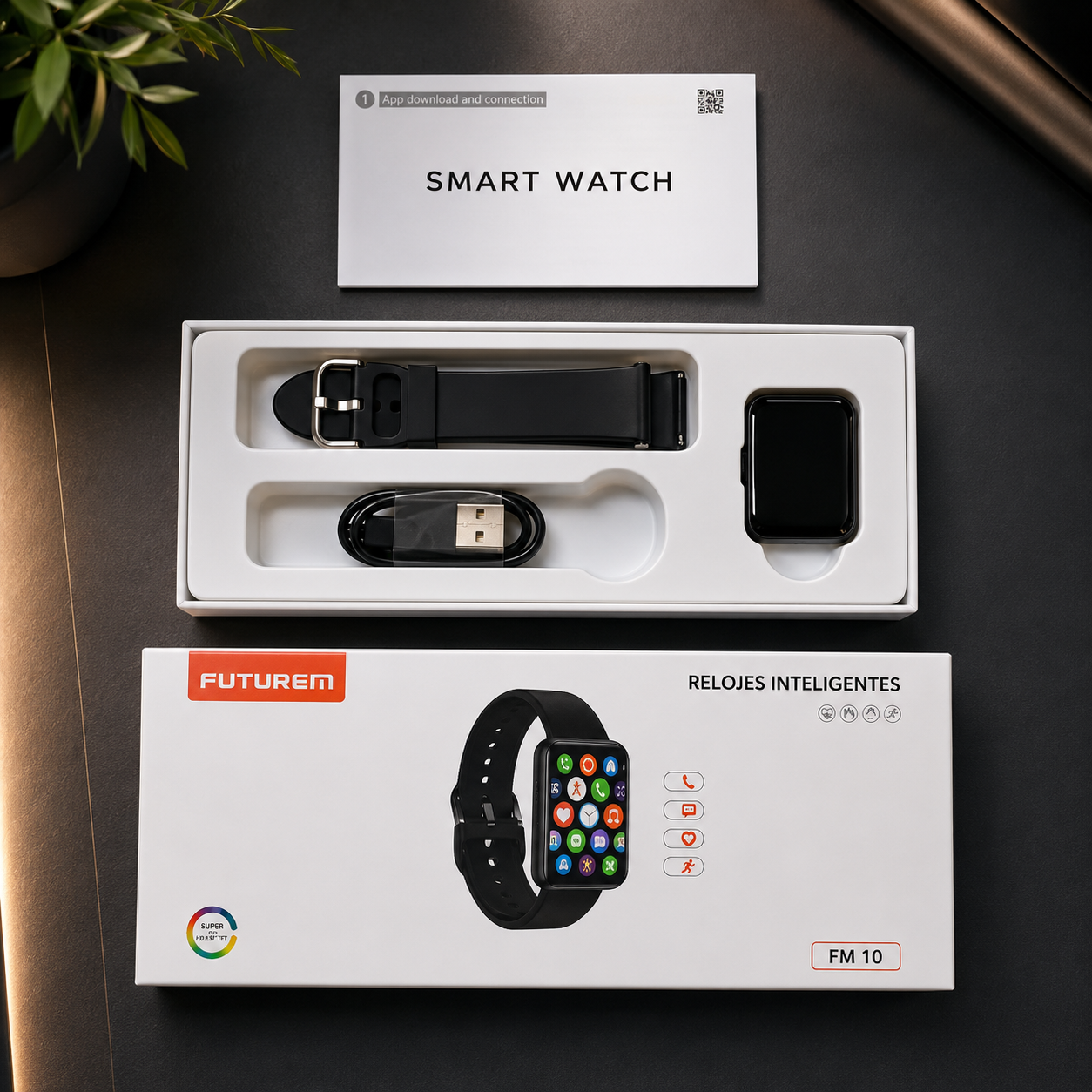Smartwatch Futurem FM10 con Llamadas Bluetooth, Pantalla 1.57" y Funciones Inteligentes