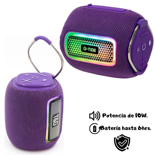 Bocina G-Tide SV31 Bluetooth resistente al agua, potencia 10W, duración hasta 6horas.