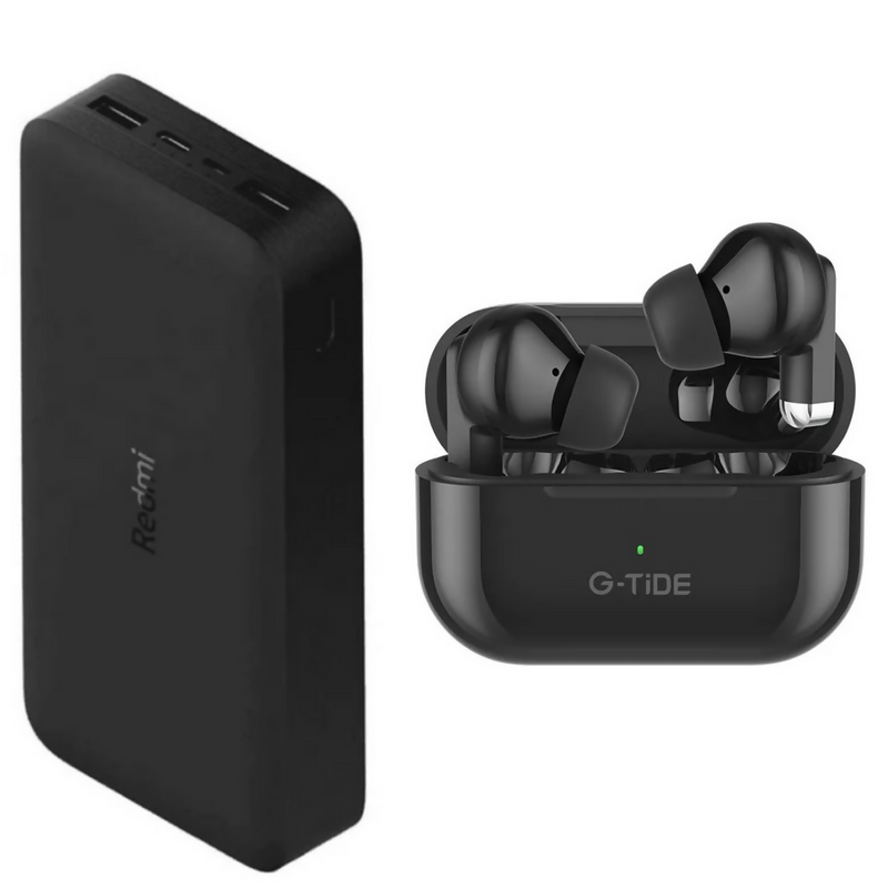 Xiaomi Redmi Power Bank 20000mah + Audífonos G-tide L22